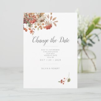 Rustic Fall Foliage Watercolor Wedding Save The Date