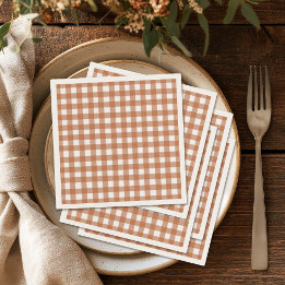 Rustic Fall Gingham Dinner Party Napkin