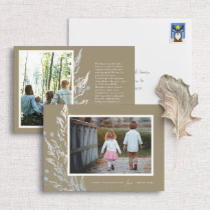 Rustic Fall Grasses Thanksgiving Photo Card