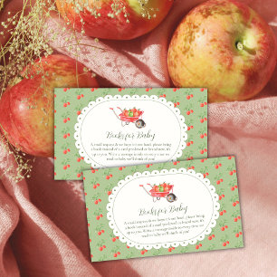 Rustic Fall Harvest Apple Books For Baby Shower  Enclosure Card