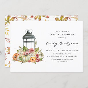 Rustic Fall Harvest Lantern Bridal Shower Invitation