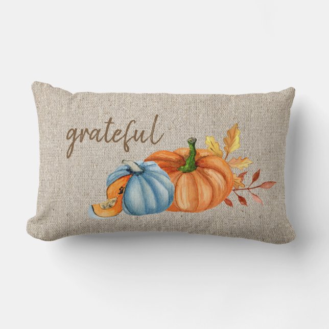 Rustic Fall Harvest Lumbar Pillow (Front)
