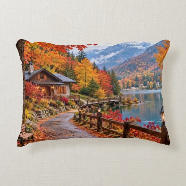 Rustic Fall Hideaway Accent Pillow (Front)