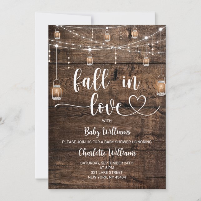 Rustic Fall in Love Baby Shower Invitation (Front)