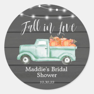 Rustic Fall in Love Bridal Shower Stickers 