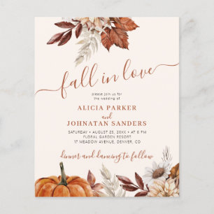 Rustic fall in love BUDGET wedding invitation Flyer