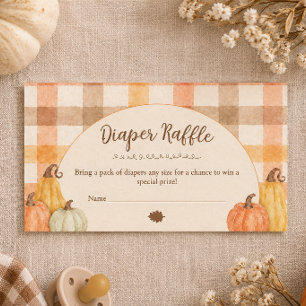 Rustic Fall In Love Pumpkin Baby Diaper Raffle Enclosure Card