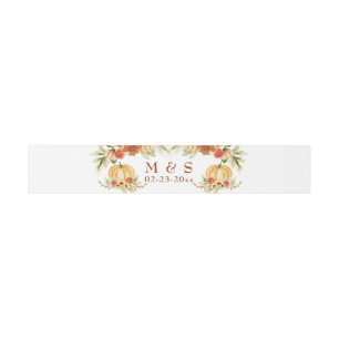 Rustic Fall in Love Pumpkin Wedding Invitation Belly Band