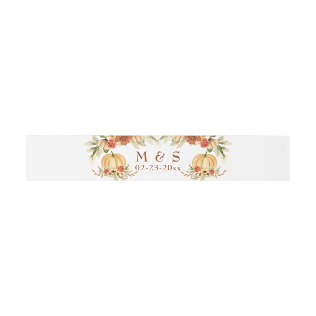 Rustic Fall in Love Pumpkin Wedding Invitation Belly Band (Flat)