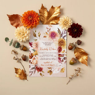 Rustic Fall in Love Pumpkins Fall Bridal Shower Invitation