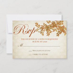 Rustic Fall in Love RSVP Card