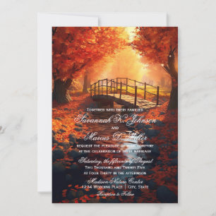 Rustic Fall Leaves Autumn Nature Wedding Invitation