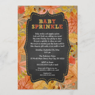 Rustic Fall Leaves Baby Sprinkle / baby shower Invitation