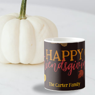 Rustic Fall Leaves Happy Friendsgiving Host Coffee Mug