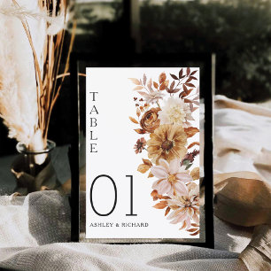Rustic Fall Leaves Mariage Numéro de la carte
