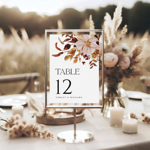 Rustic Fall Leaves Mariage Numéro de la carte