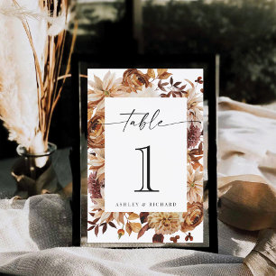 Rustic Fall Leaves Mariage Numéro de la carte
