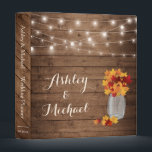 Rustic Fall Leaves Mason Jar String Lights Wedding Binder<br><div class="desc">Rustic Fall Leaves Mason Jar String Lights Wedding Planner Binder. 
(1) For further customization,  please click the "customize further" link and use our design tool to modify this template. 
(2) If you need help or matching items,  please contact me.</div>