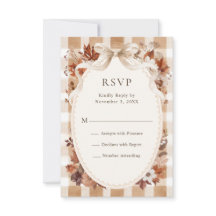 Rustic Fall Leaves Plaid Wedding