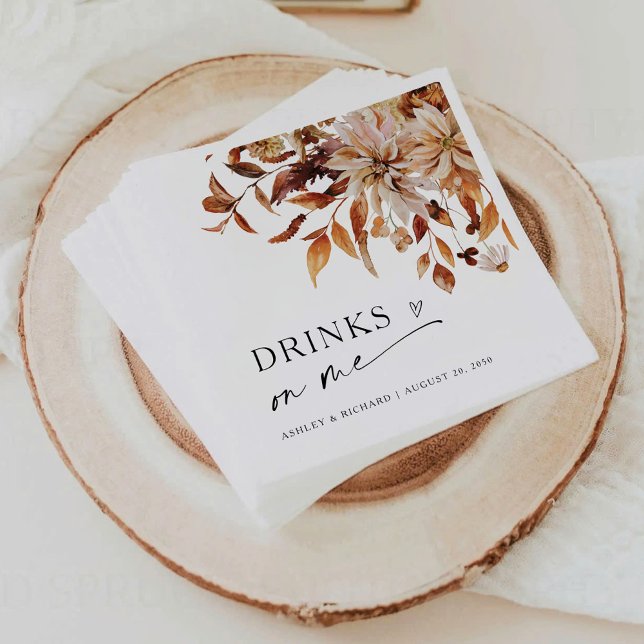 Rustic Fall Leaves Wedding Napkin (Creator Uploaded)