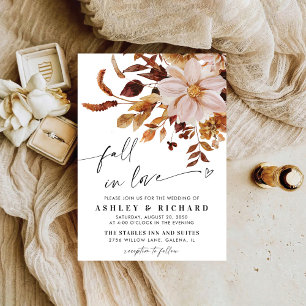 Rustic Fall Leaves Wedding Wedding Invitation