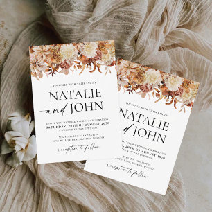 Rustic Fall Leaves Wedding Wedding Invitation 