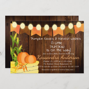 Rustic Fall Little Pumpkin Baby Shower Invitation