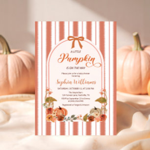 Rustic Fall Little Pumpkin Girl Baby Shower Invitation