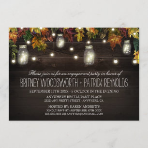 Rustic Fall Mason Jar Invitations de la partie d'e