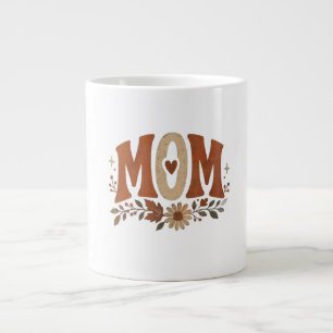 Rustic Fall Mom Floral Autumn Love Large Coffee Mug