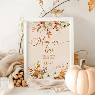 Rustic fall mom-osa bar poster