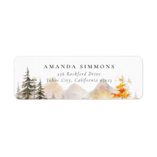 Rustic Fall Mountain Forest Wedding Return Address