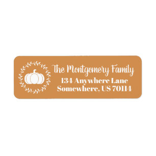 Rustic Fall Orange & White Pumpkin Personalized