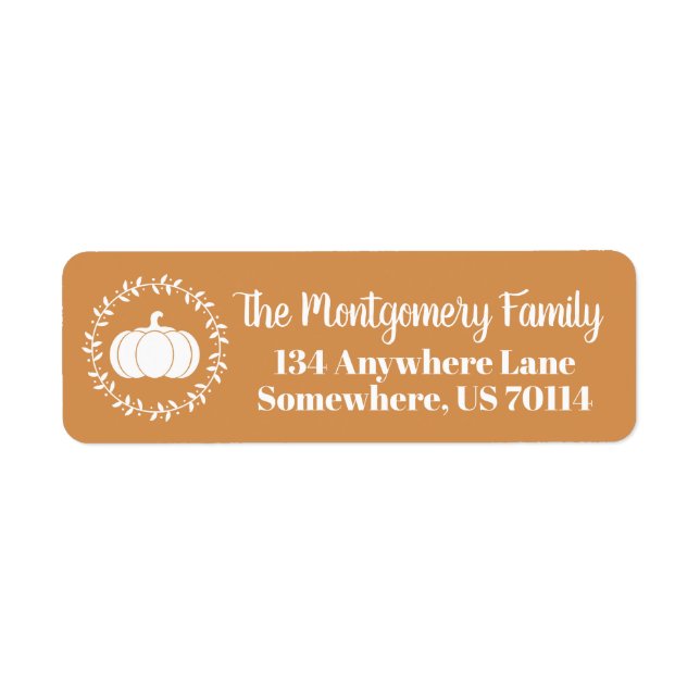 Rustic Fall Orange & White Pumpkin | Personalized (Front)
