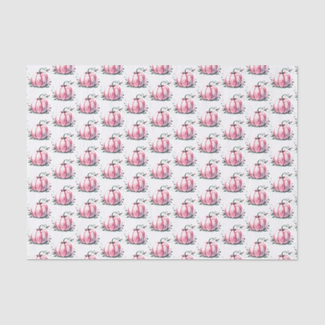 Rustic Fall Pink Pumpkin  Tissue Paper (Front)