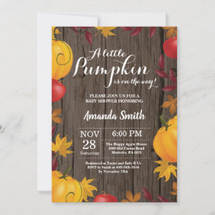 Rustic Fall Pumpkin Baby Shower invitation