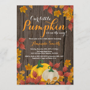 Rustic Fall Pumpkin Baby Shower invitation