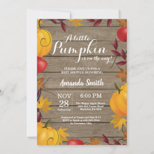 Rustic Fall Pumpkin Baby Shower invitation