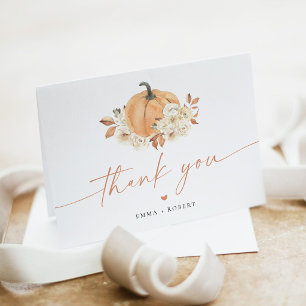 Rustic Fall Pumpkin Baby Shower Thank You Card