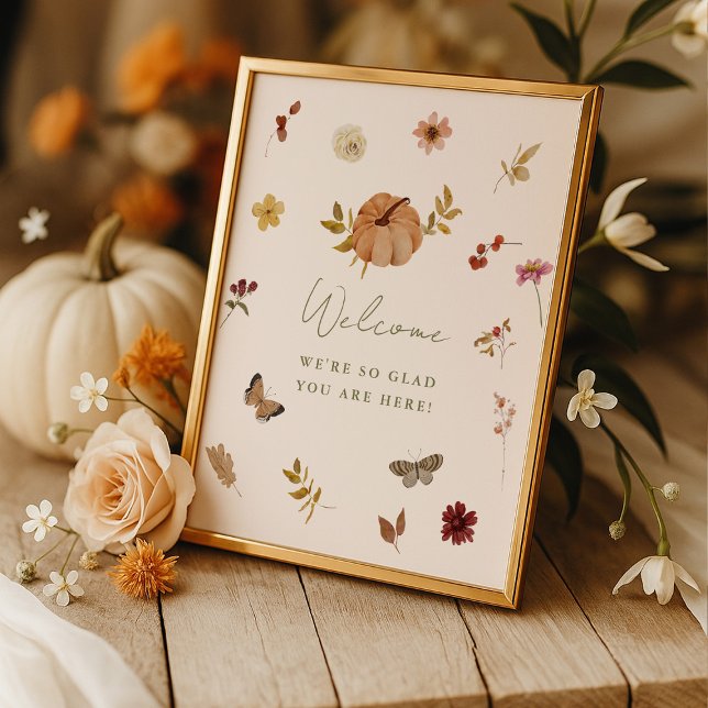 Rustic Fall Pumpkin Bridal Welcome Sign (Creator Uploaded)