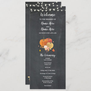 Rustic Fall Pumpkin Chalk Wedding Program Details