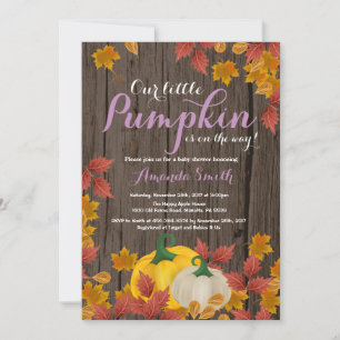 Rustic Fall Pumpkin Girl Baby Shower invitation