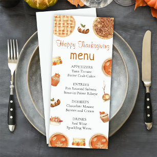 Rustic Fall Pumpkin Pie Thanksgiving Dinner Menu
