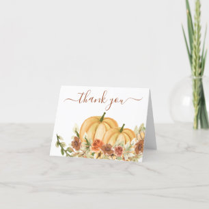 Rustic Fall Pumpkin  Thank You Card