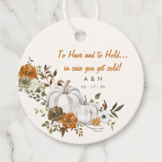 Rustic Fall Pumpkin Wedding Watercolor Favour Tags