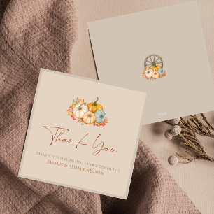 Rustic Fall Pumpkins Wedding Thank You Card