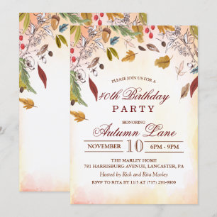 Rustic Fall quitte Anniversaire Fête Invitation
