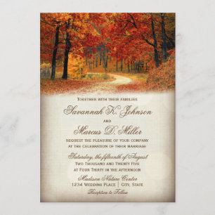 Rustic Fall quitte Automne Mariage Invitations
