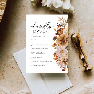 Rustic Fall quitte mariage RSVP carte