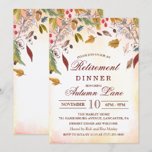Rustic Fall quitte Retraite Dîner Invitation